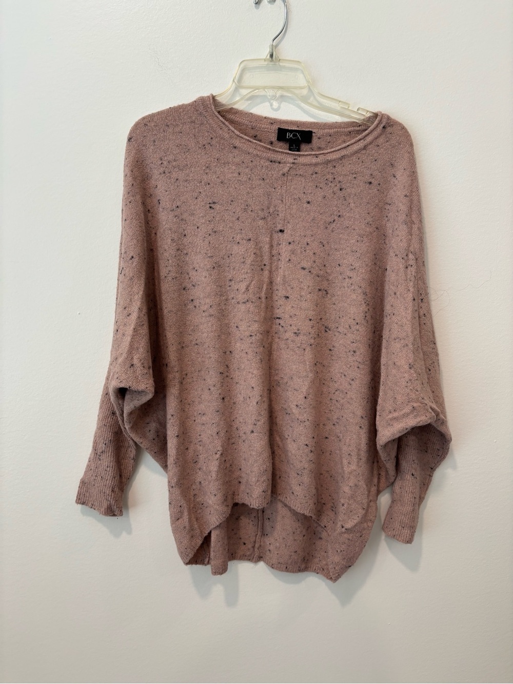 BCX Dusky Pink Speckled Knit Pullover